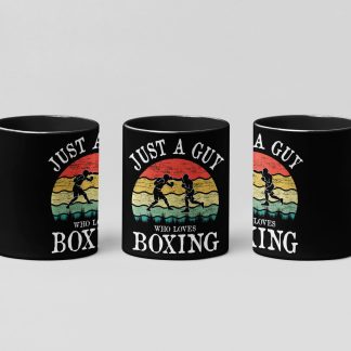 Just A Guy Boxing boxing mug in black