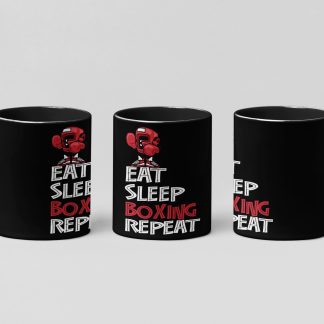 Eat Sleep Monkey Boxer boxing mug in black
