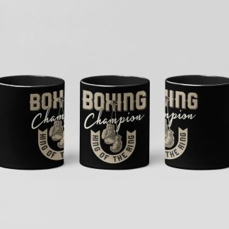 Boxing Champion Script boxing mug in black