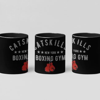Catskills NY Boxing Gym boxing mug in black