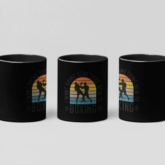 Bring Something Boxers boxing mug in black