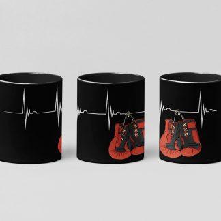 Boxing Heartbeat Line boxing mug in black