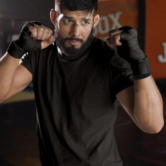 Rocky Victory Arms Raised Detailed boxing t-shirt in black, sparring shot