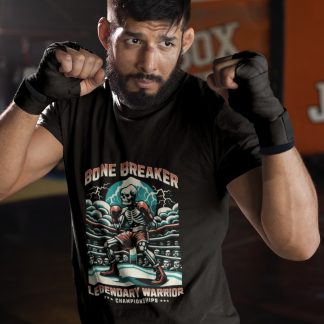 Bone Breaker Championships boxing t-shirt in black, sparring shot