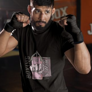 Boxing Fist Punching Bag boxing t-shirt in black, sparring shot