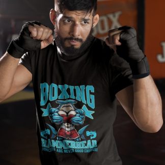 Hammerhead Shark Boxing Fighter boxing t-shirt in black, sparring shot