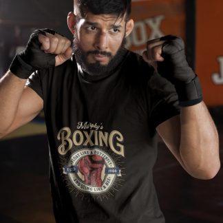 Murphys Boxing Sports boxing t-shirt in black, sparring shot