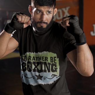 I'd Rather Be Boxing boxing t-shirt in black, sparring shot
