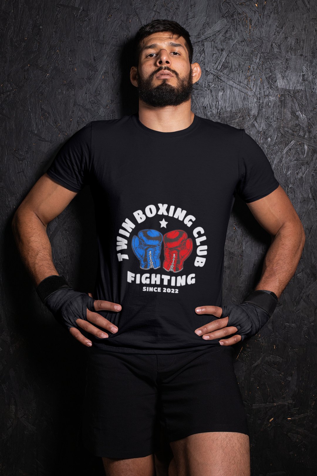 Twin Boxing Club Fighting boxing t-shirt in black, wrestler shot