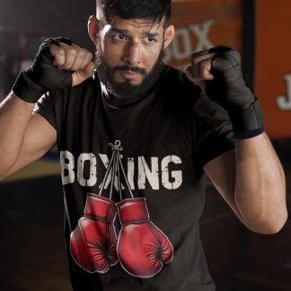 Boxing Crown Gloves boxing t-shirt in black, sparring shot