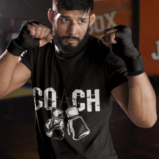 Coach boxing t-shirt in black, sparring shot