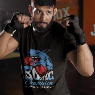 Bad Shark Boxer boxing t-shirt in black, sparring shot