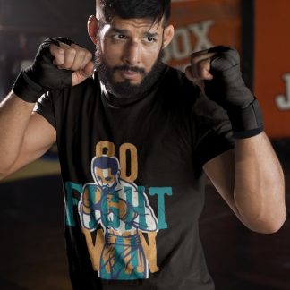 80s Retro Boxer boxing t-shirt in black, sparring shot