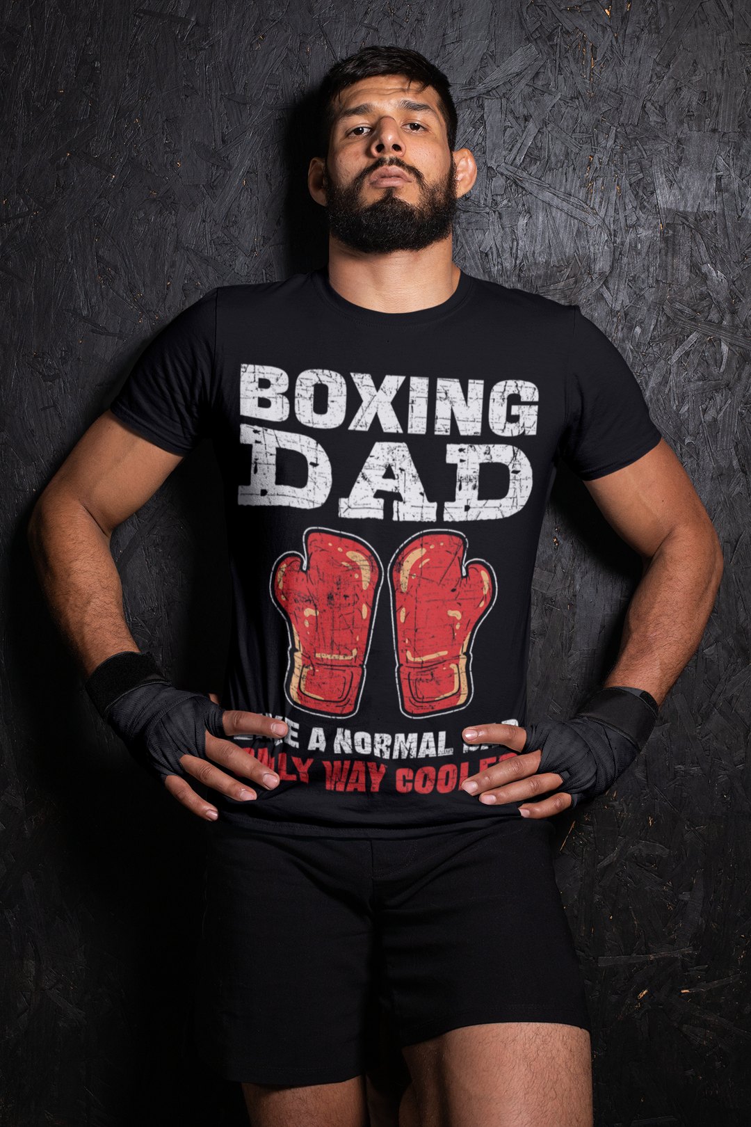 Boxing Dad boxing t-shirt in black, wrestler shot