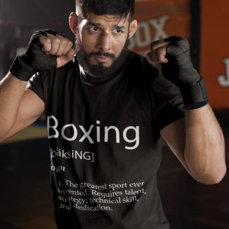 Boxing Definition boxing t-shirt in black, sparring shot