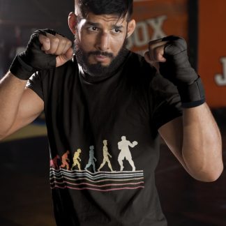 Boxing Evolution boxing t-shirt in black, sparring shot