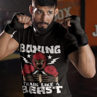 Gorilla Boxing Lightning boxing t-shirt in black, sparring shot