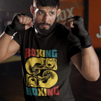 Boxing Gradient Gloves boxing t-shirt in black, sparring shot