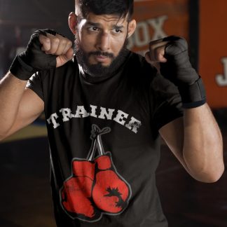 Trainer Glove boxing t-shirt in black, sparring shot