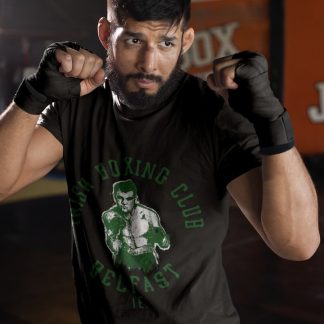 Irish Boxing Club boxing t-shirt in black, sparring shot