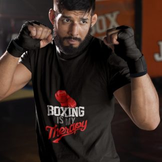 Boxing Is My Passion boxing t-shirt in black, sparring shot