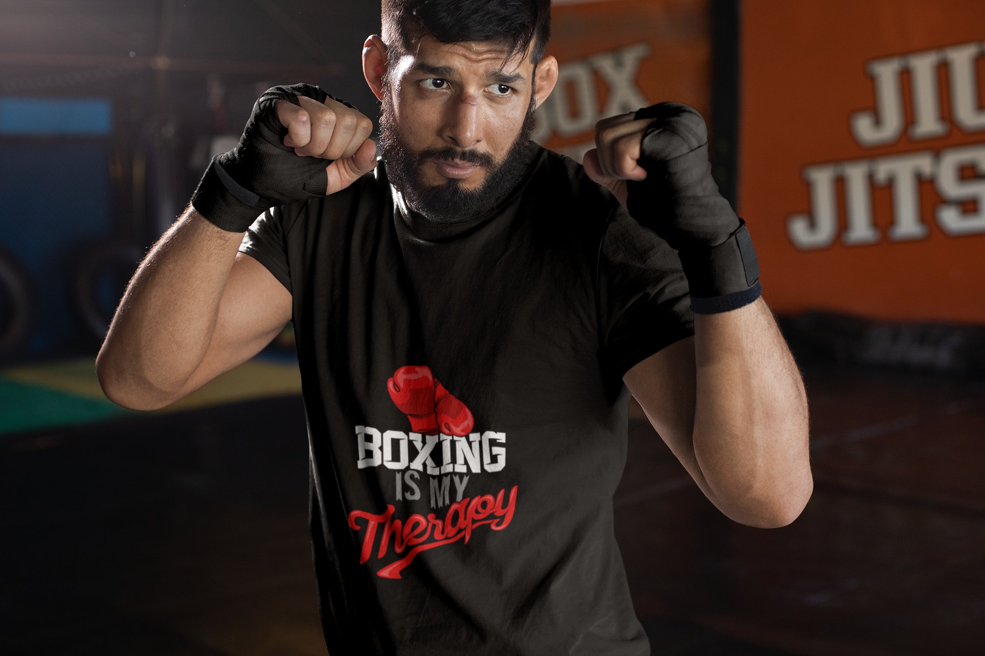 Boxing Is My Passion boxing t-shirt in black, sparring shot
