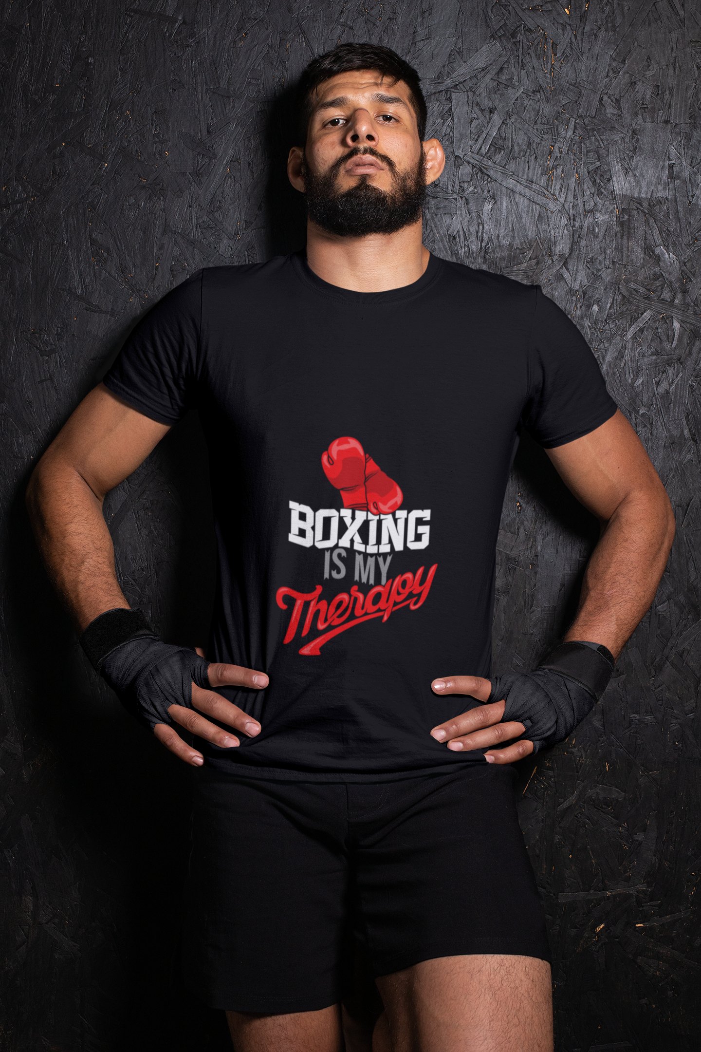 Boxing Is My Passion boxing t-shirt in black, wrestler shot