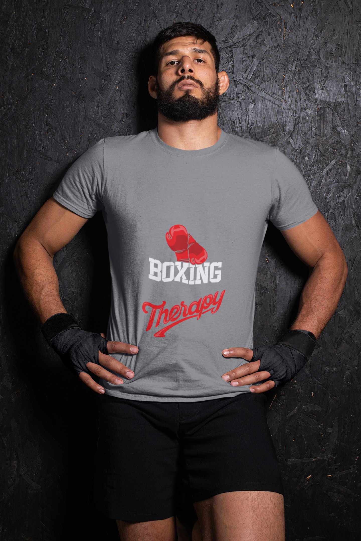 Boxing Is My Passion boxing t-shirt in grey, wrestler shot