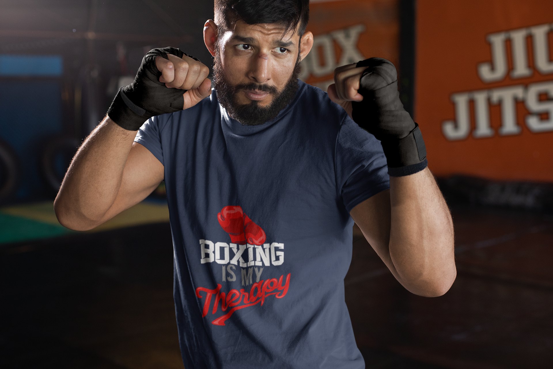 Boxing Is My Passion boxing t-shirt in navy, sparring shot