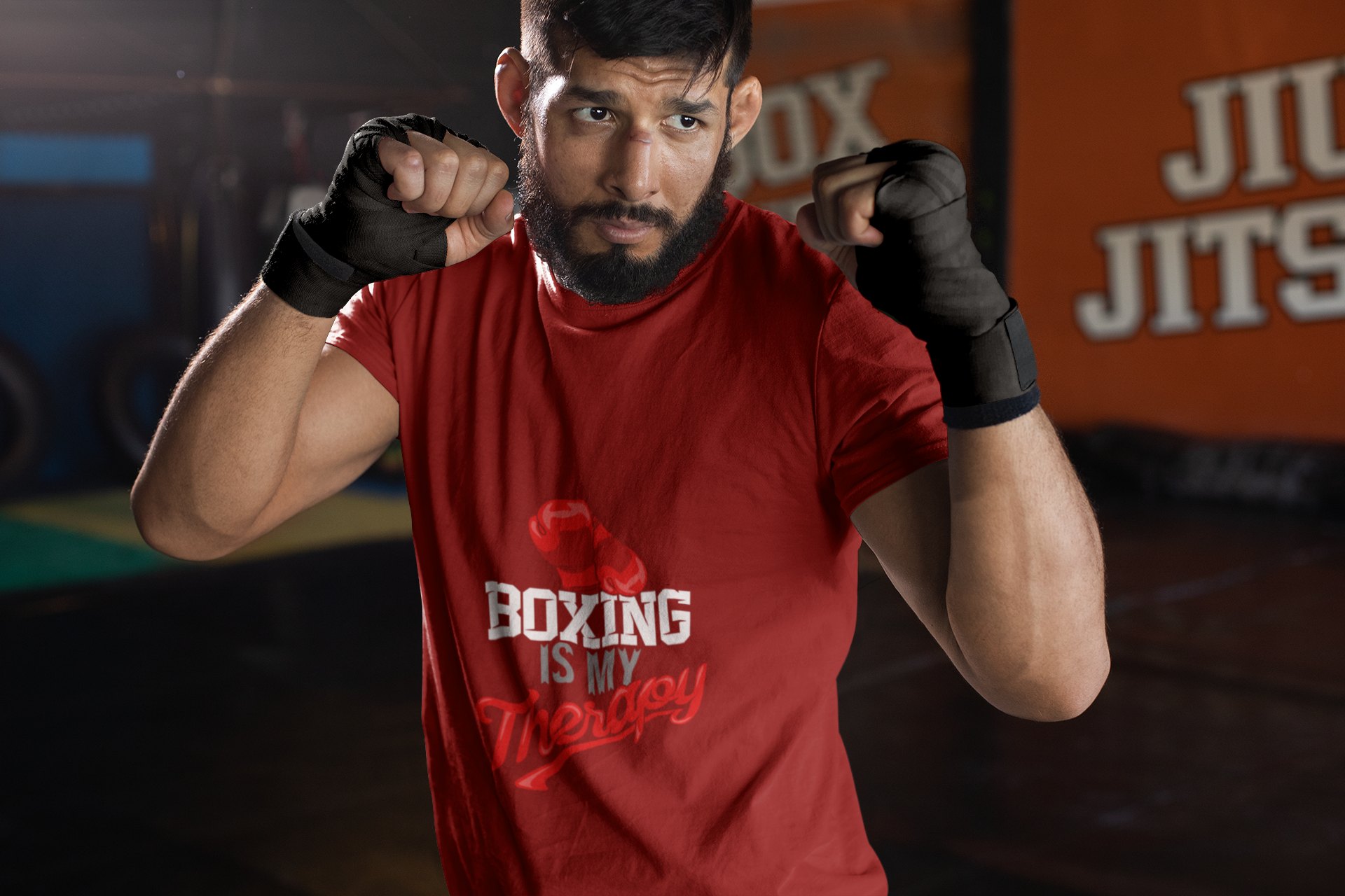Boxing Is My Passion boxing t-shirt in red, sparring shot