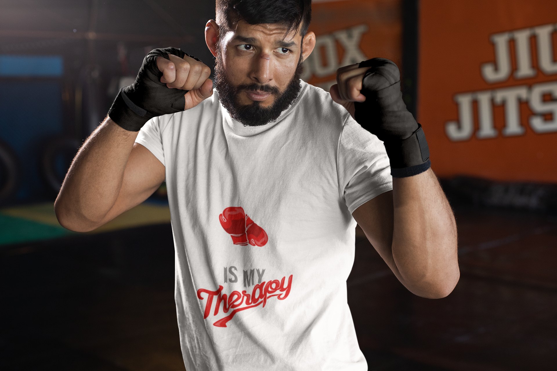 Boxing Is My Passion boxing t-shirt in white, sparring shot