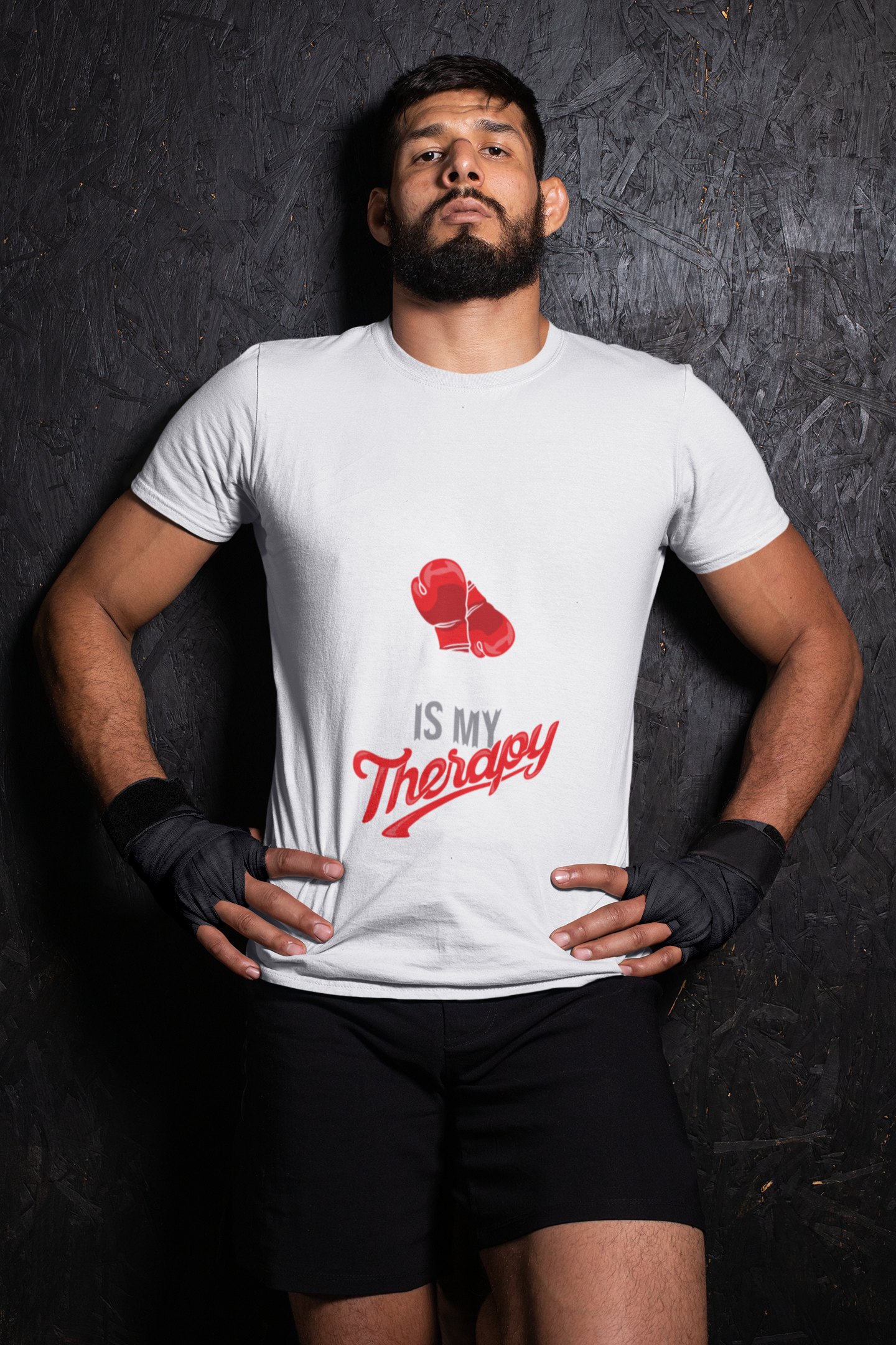 Boxing Is My Passion boxing t-shirt in white, wrestler shot