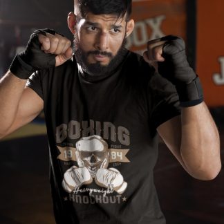 Boxing 1984 Emblem boxing t-shirt in black, sparring shot