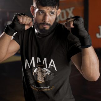 MMA Minimal boxing t-shirt in black, sparring shot