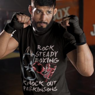 Rock Steady Boxing Art boxing t-shirt in black, sparring shot