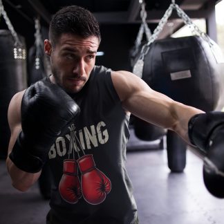 Boxing Crown Gloves boxing vest in black, shadowboxing shot