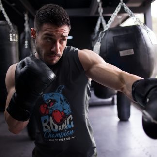 Bad Shark Boxer boxing vest in black, shadowboxing shot