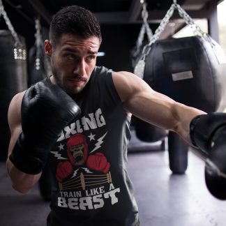 Gorilla Boxing Lightning boxing vest in black, shadowboxing shot