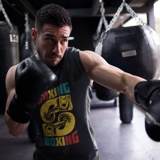 Boxing Gradient Gloves boxing vest in black, shadowboxing shot